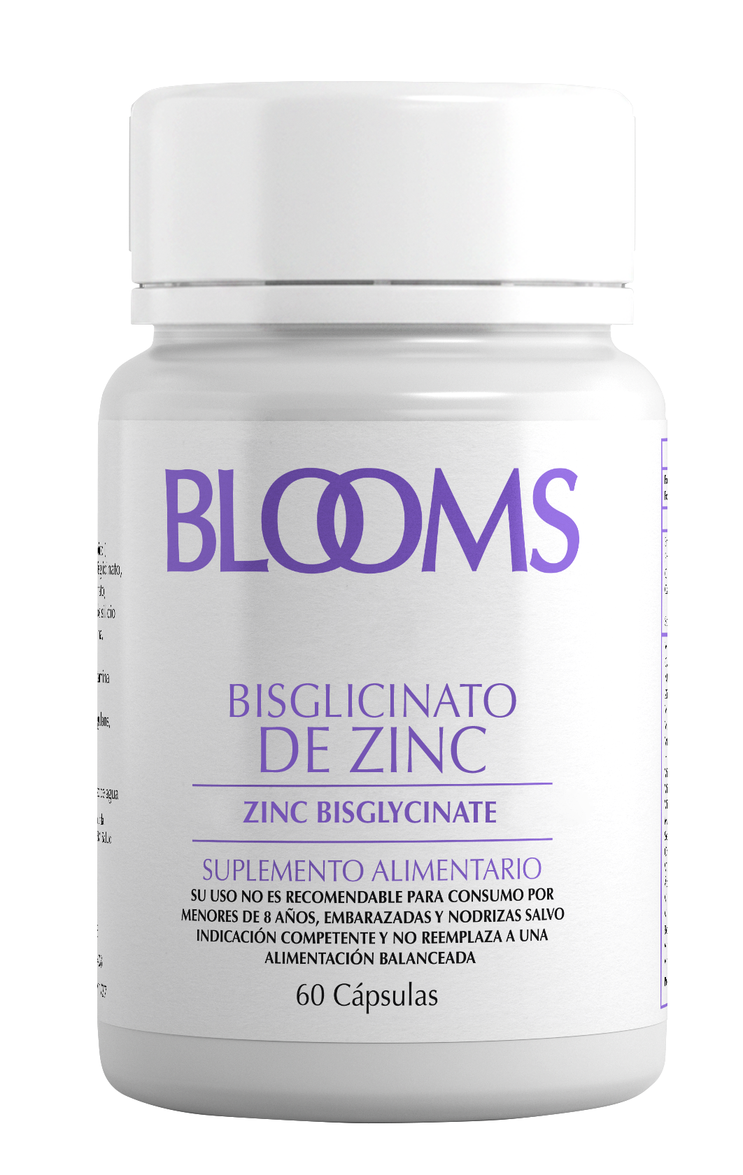 Blooms Bisglicinato de zinc 60 Cápsulas.
