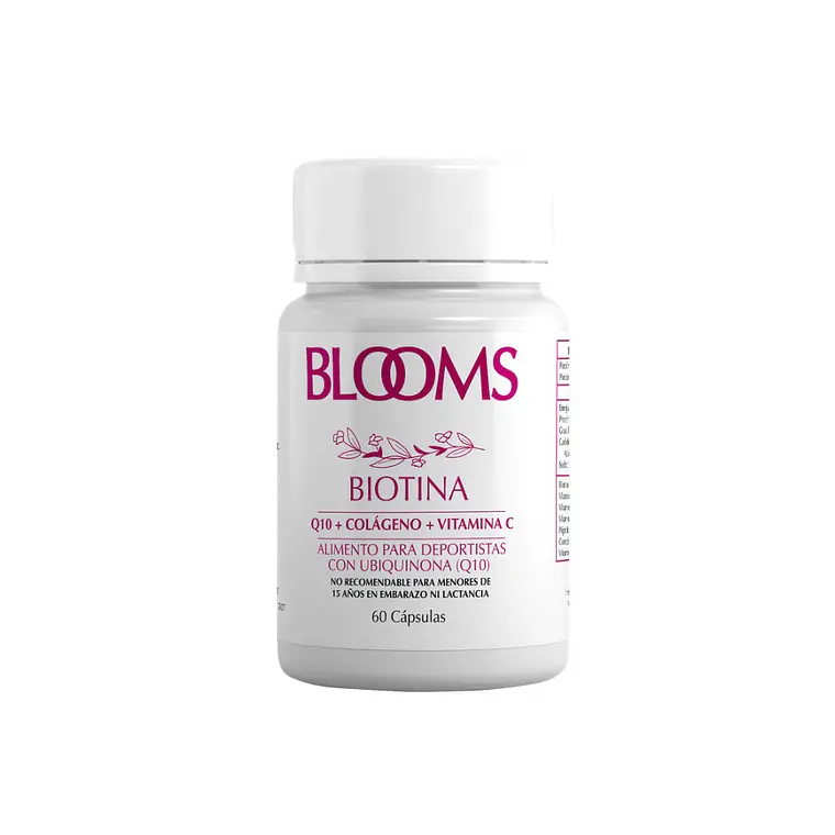 Blooms Biotina Q10 Colageno Vitamina C 60 Cápsulas 1