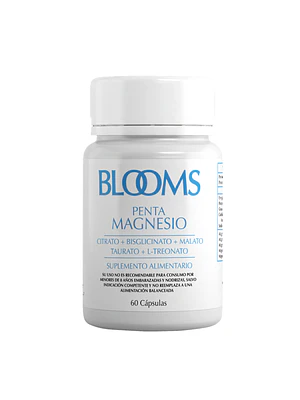 Blooms Penta Magnesio Quelado 60 Cápsulas.