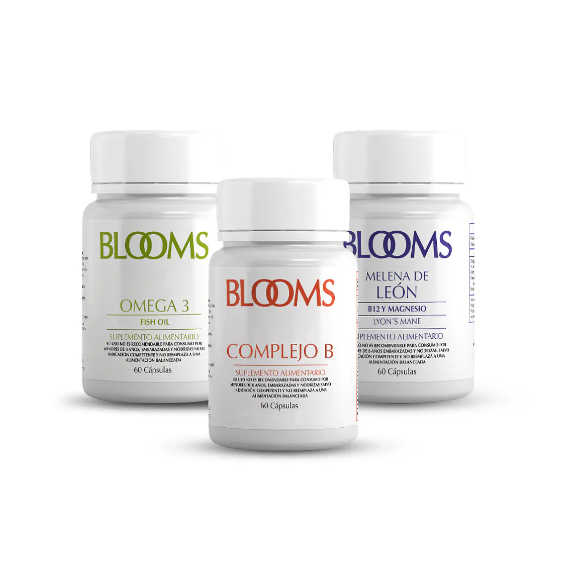 Pack Blooms Concentración/Neuroprotección/Memoria: Omega 3 + Melena de León + Complejo B 1