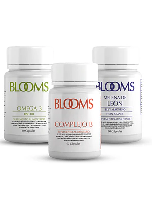 Pack Blooms Concentración/Neuroprotección/Memoria: Omega 3 + Melena de León + Complejo B