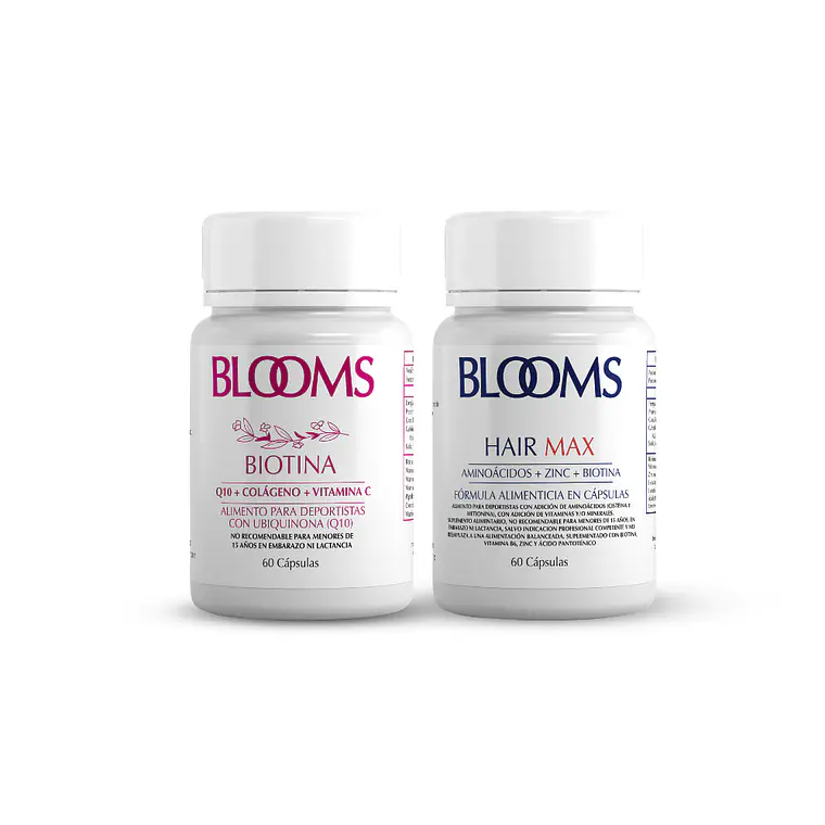 Pack Blooms Caída del cabello: Hair Max + Biotina Antioxidante 1