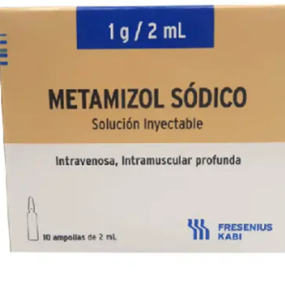 Metamizol Sódico 1g /2 ml Solución inyectable 100 Ampollas. 1