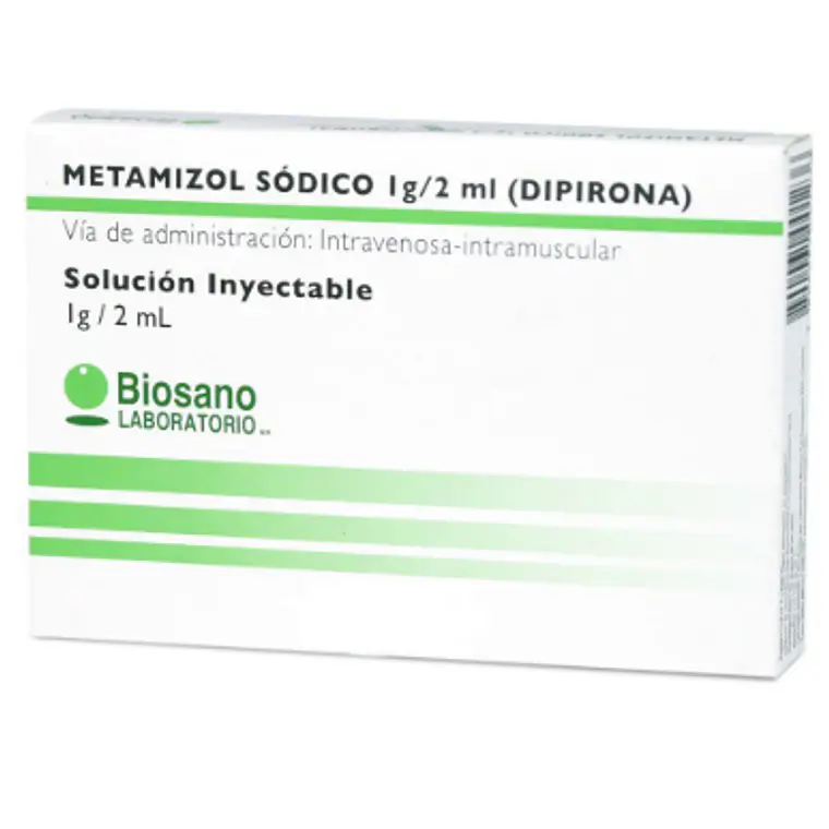 Metamizol Sodico Amp 1G/2 ml por 100  unidades  Biosano (Ec) 1