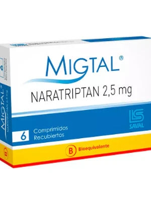 Migtal (B) Naratriptán 2,5 mg 6 Comprimidos recubiertos.