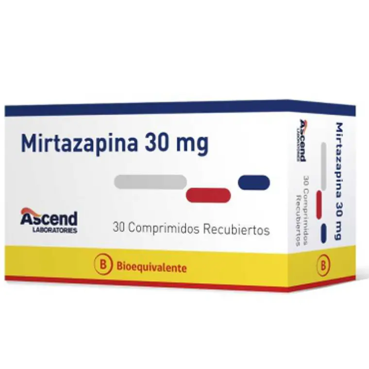 Mirtazapina (B) 30 mg 30 Comprimidos recubiertos. Ascend 1