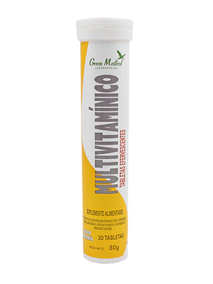 Multivitamínico 20 Tabletas efervescentes. Green Medical 