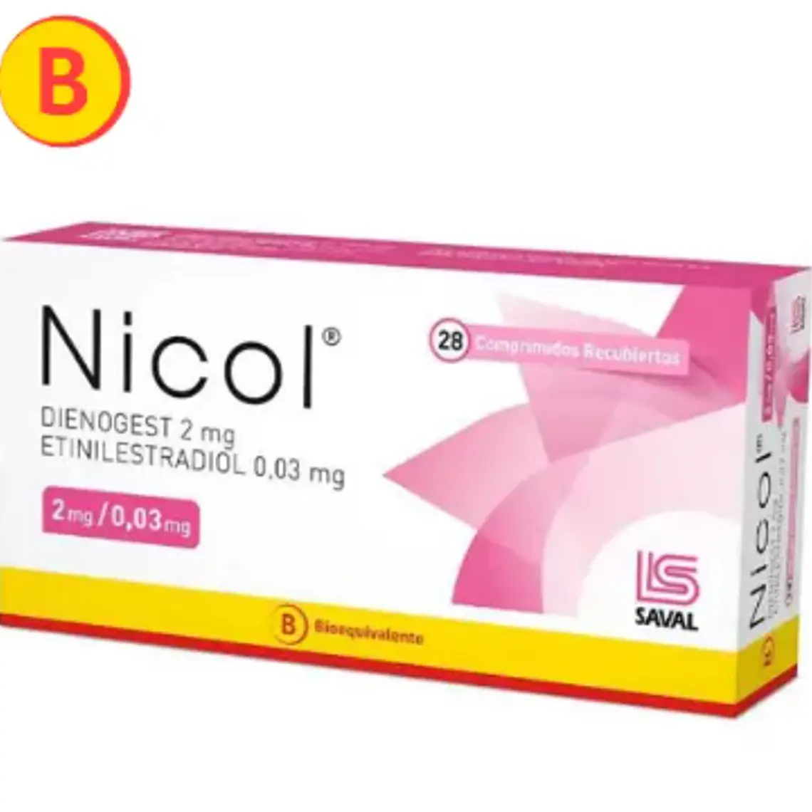 Nicol (B) Dienogest, Etinilestradiol 28 Comprimidos. 1