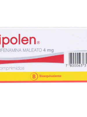 Nipolen (B) Clorfenamina 4 mg 20 Comprimidos.
