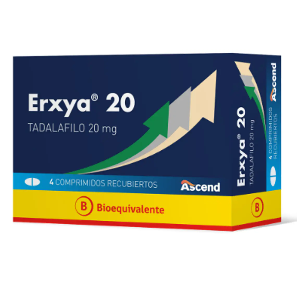 Erxya (B) Tadafilo 20 mg 4 Comprimidos recubiertos. 1