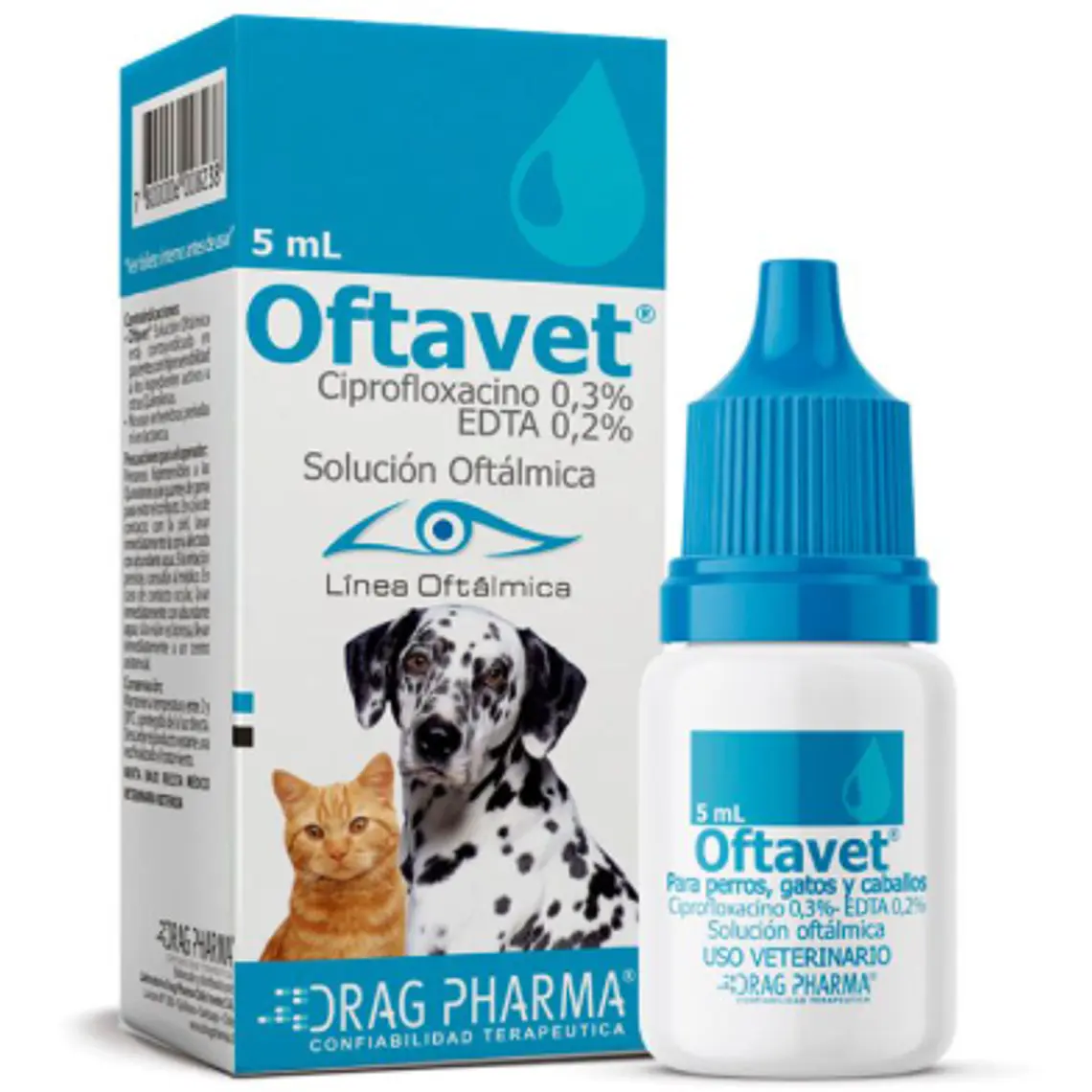 Oftavet Solución oftálmica 5 ml. Uso veterinario 1