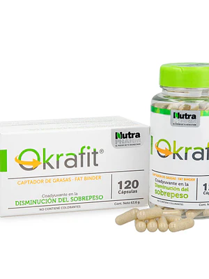 Okrafit Captador de grasas 120 Cápsulas. Nutra Pharm