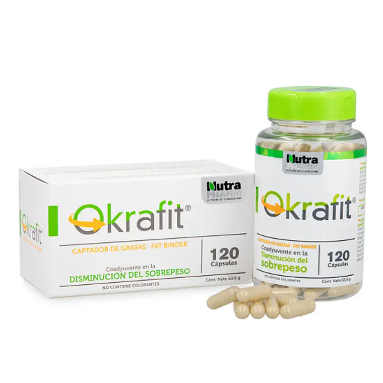 Okrafit Captador de grasas 120 Cápsulas. Nutra Pharm 1