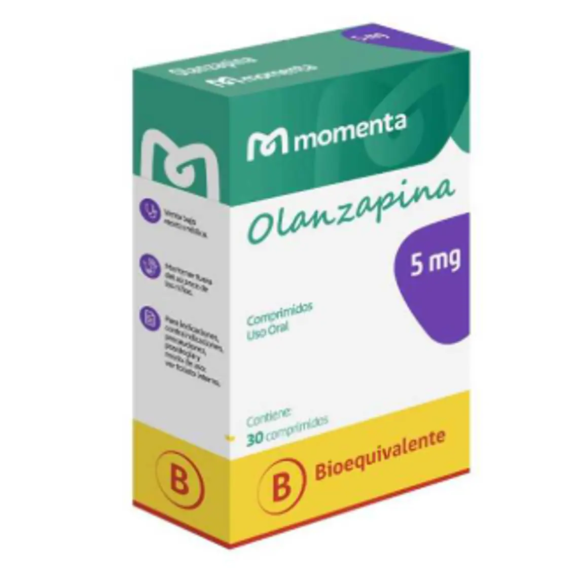Olanzapina (B) 5 mg 30 Comprimidos. Eurofarma  1