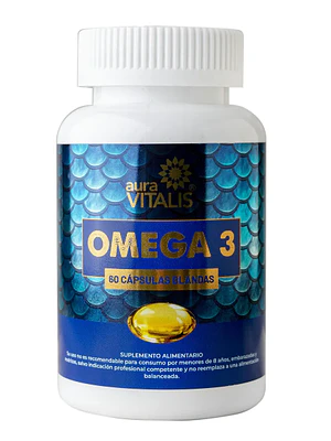 Omega 3  1000 mg 60 Cápsulas. Aura Vitalis