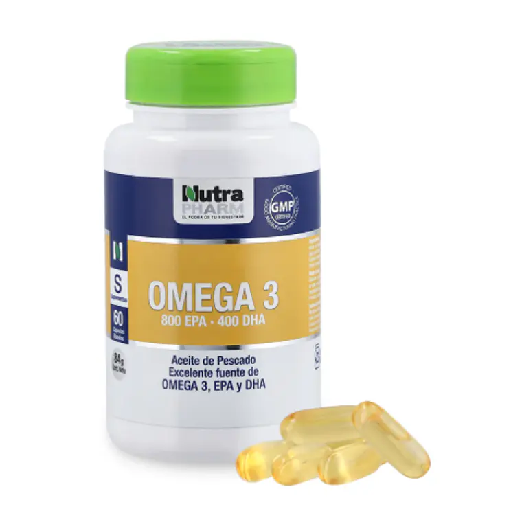 Omega 3  800 EPA 400 DHA 60 Cápsulas blandas. Nutra Pharm 1