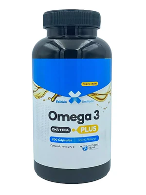 Omega 3 DHA+EPA Plus 200 Cápsulas. Natural Farm