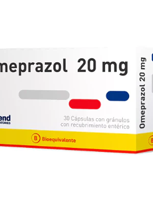 Omeprazol (B) 20 mg 30 Cápsulas. Ascend 