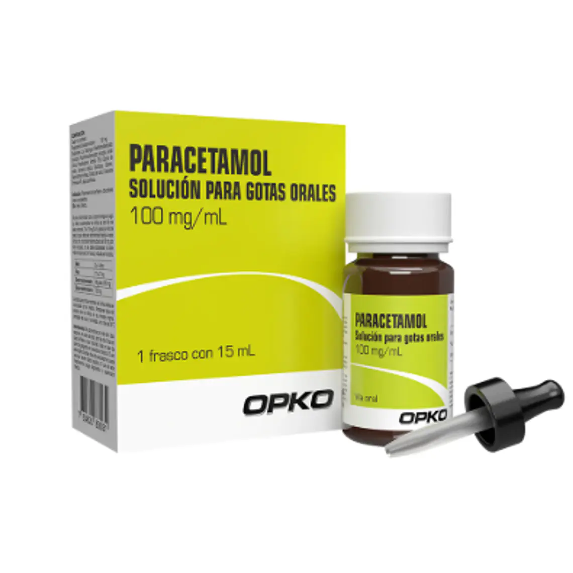 Paracetamol 100 mg/ml Solución para gotas orales 15 ml. Opko 1