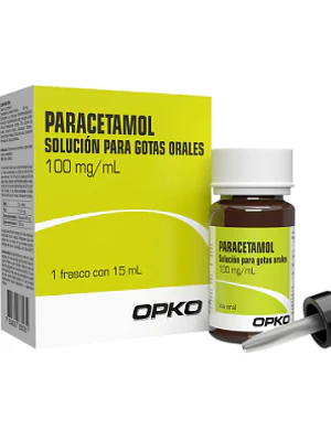 Paracetamol 100 mg/ml Solución para gotas orales 15 ml. Opko