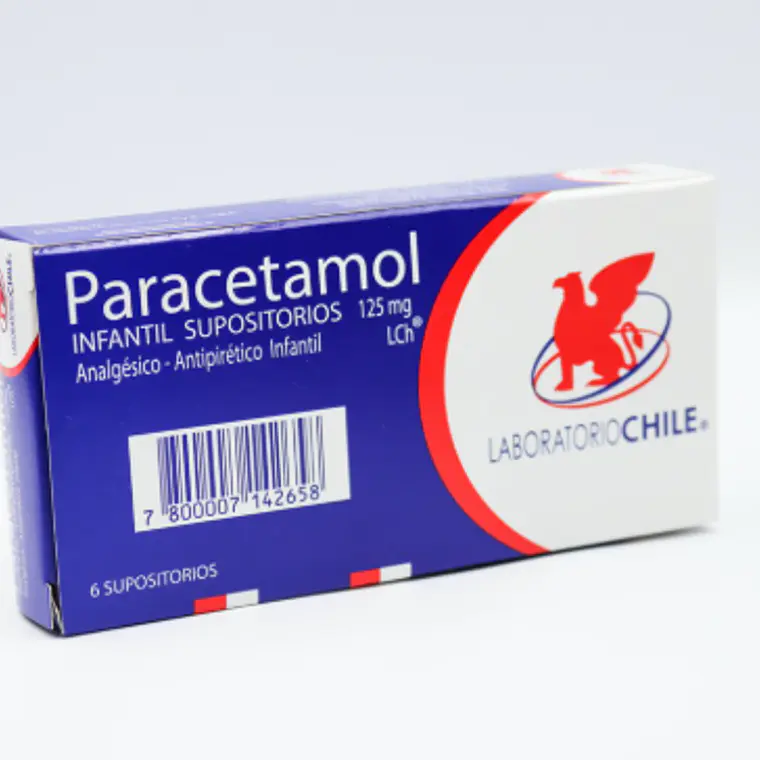 Paracetamol  Infantil 125 mg 6 Supositorios. Chile 1