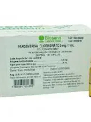 Pargeverina Clorhidrato 5 mg/ml Solución inyectable 100 Ampollas. Biosano 