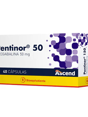 Pentinor (B) Pregabalina 50 mg 40 Cápsulas.