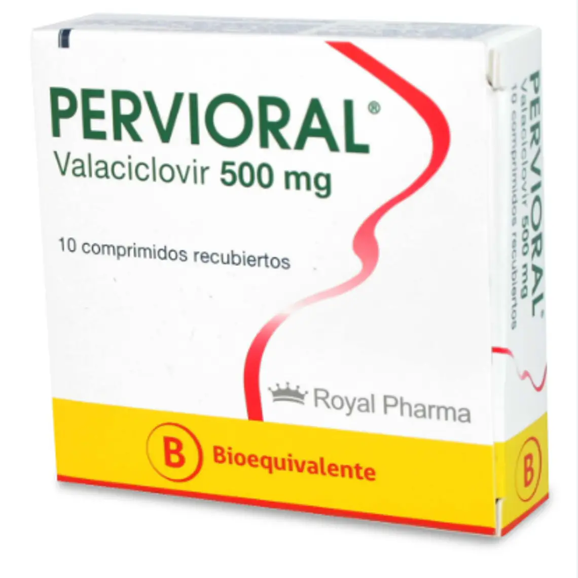 Pervioral (B) Valaciclovir 500 mg 10 Comprimidos recubiertos. 1
