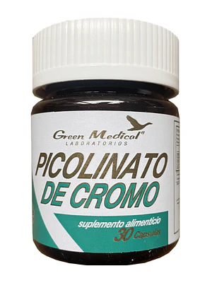 Picolinato de cromo 200 mcg 30 Cápsulas. Green Medical