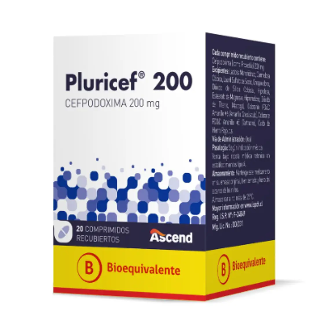 Pluricef (B) Cefpodoxina 200 mg 20 Comprimidos recubiertos. 1