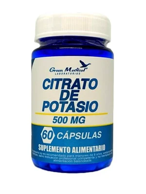 Citrato de Potasio 500 mg 60 Cápsulas. Green Medical