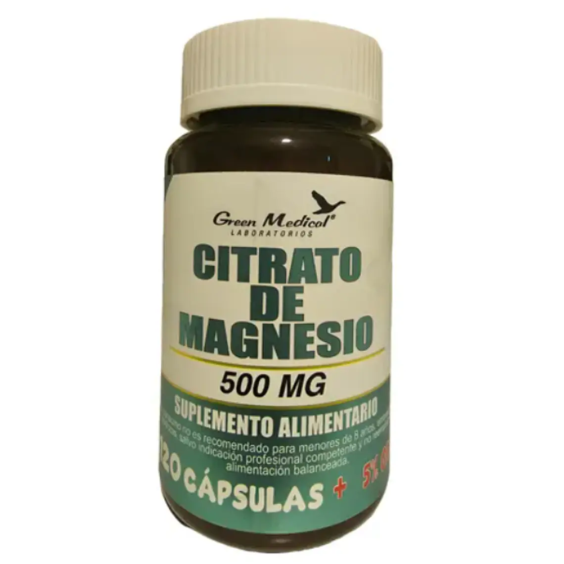 Citrato de Magnesio 500 mg 120 Cápsulas. Green Medical 1