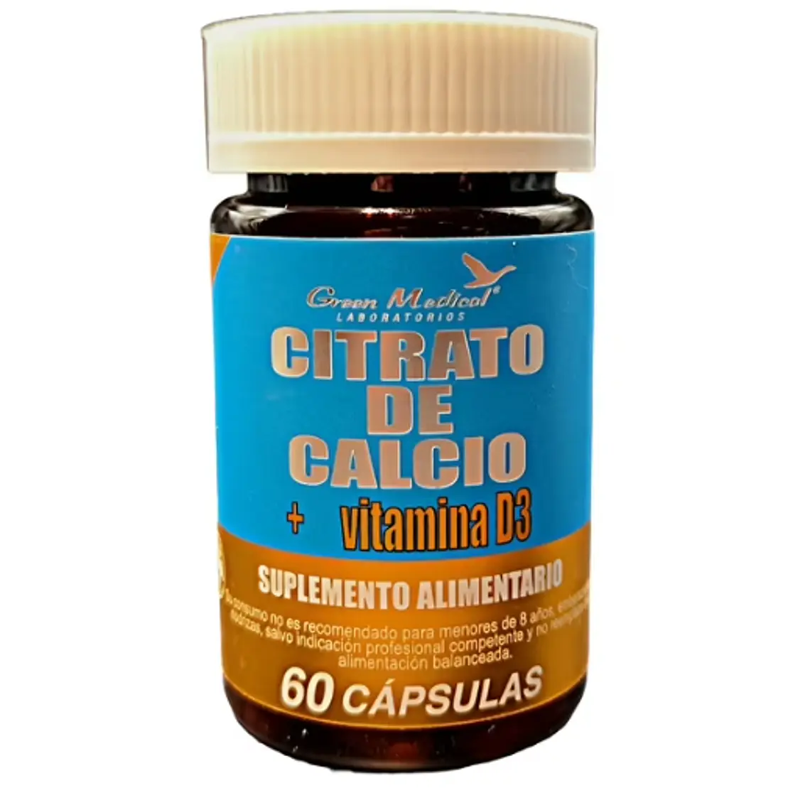 Citrato de Calcio + Vitamina D3 60  Cápsulas. Green Medical 1