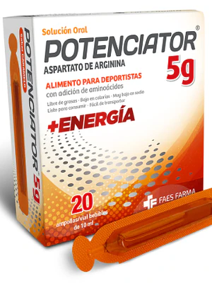 Potenciator Aspartato de arginina 5 g 20 Ampollas bebibles 10 ml.