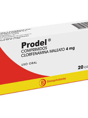 Prodel (B) Clorfenamina 4 mg 20 Comprimidos.