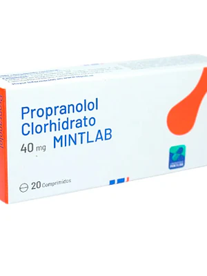 Propranolol Clorhidrato 40 mg 20 Comprimidos. MIntlab