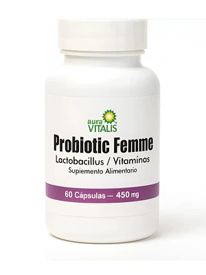 Probiotic Femme  450 mg 60 Cápsulas. Aura Vitalis