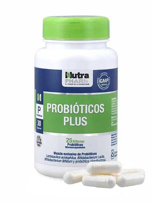 Probióticos Plus 25 Billones 30 Cápsulas. Nutra Pharm
