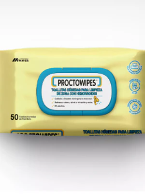 Proctowipes Toalla Húmedas Hemorroides 50 Unidades.