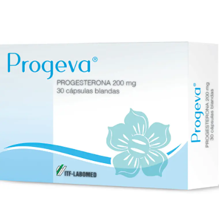 Progeva Progesterona 200 mg 30 Cápsulas blandas. 1
