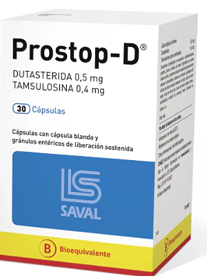 Prostop-D (B) Dutasterida, Tamsulosina 0,5/0,4 mg 30 Cápsulas.