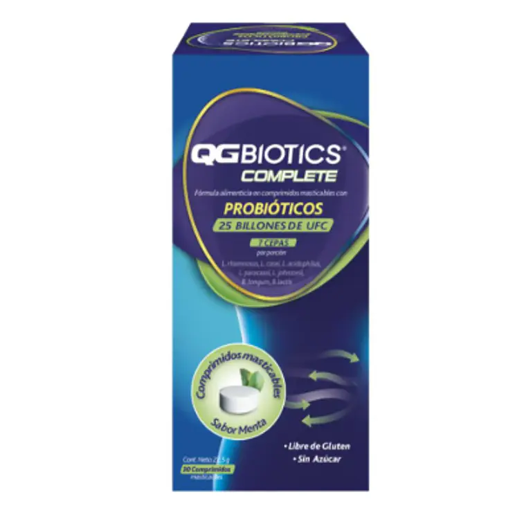 Qg Biotics Complete Probióticos 25 Billones UFC 30 Comprimidos masticables. 1