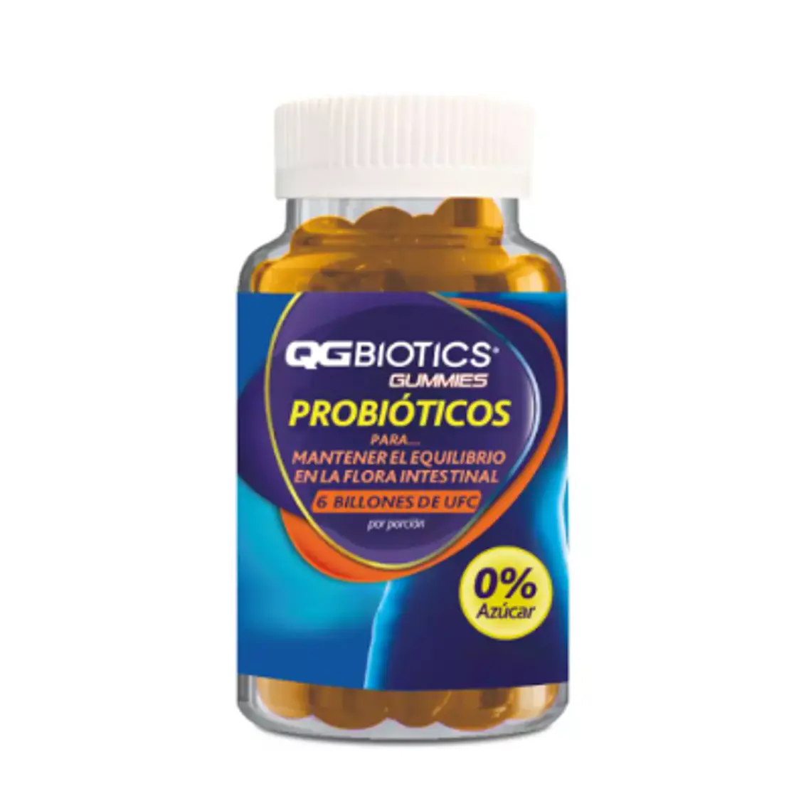 Qg Biotics Gummies Probióticos 6 Billones UFC 60 Gomitas sabor naranja. 1