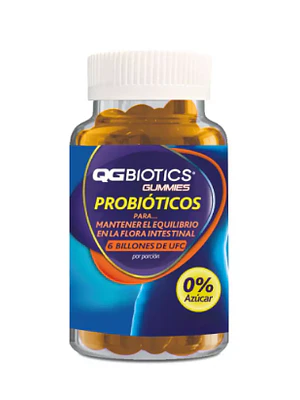 Qg Biotics Gummies Probióticos 6 Billones UFC 60 Gomitas sabor naranja.