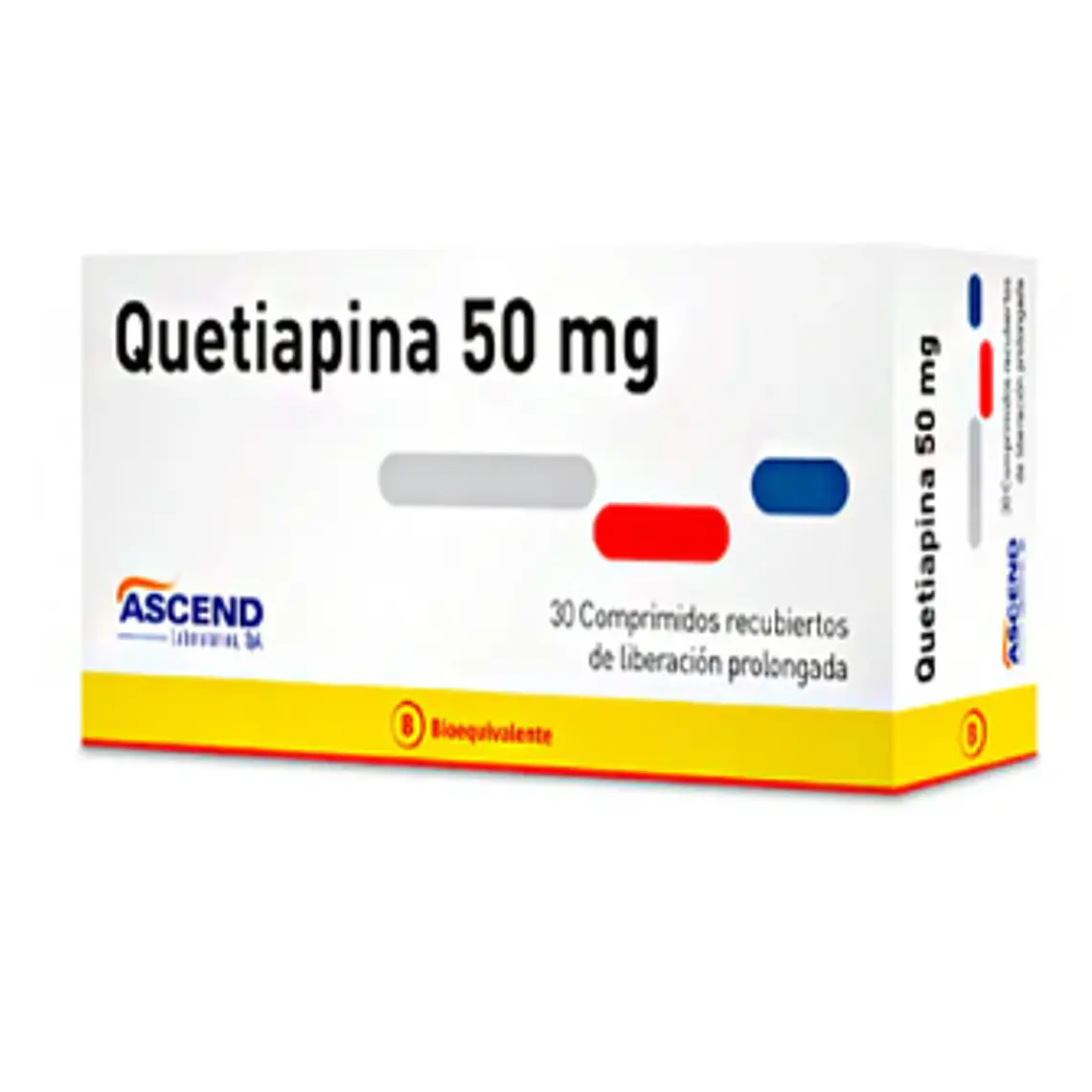 Quetiapina (B) 50 mg 30 Comprimidos recubiertos. 1