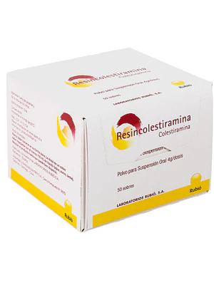 Resincolestiramina Colestiramina 4 g Polvo Solución oral 50 Sobres.