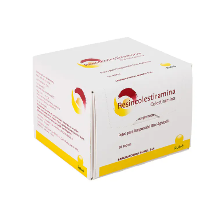 Resincolestiramina Colestiramina 4 g Polvo Solución oral 50 Sobres. 1