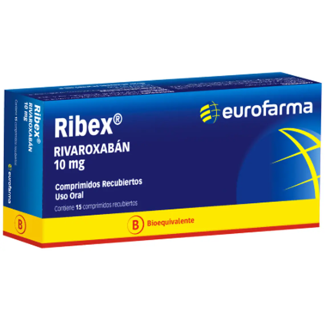 Ribex (B) Rivaroxabán 10 mg 15 Comprimidos recubiertos. 1