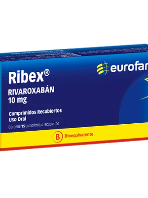 Ribex (B) Rivaroxabán 10 mg 15 Comprimidos recubiertos.