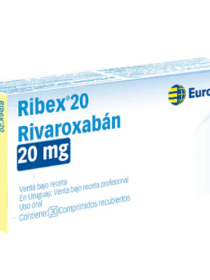 Ribex Rivaroxabán 20 mg 30 Comprimidos recubiertos.